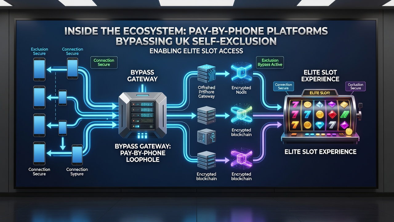 Infographic of mobile payment routing from UK carriers to international slot servers