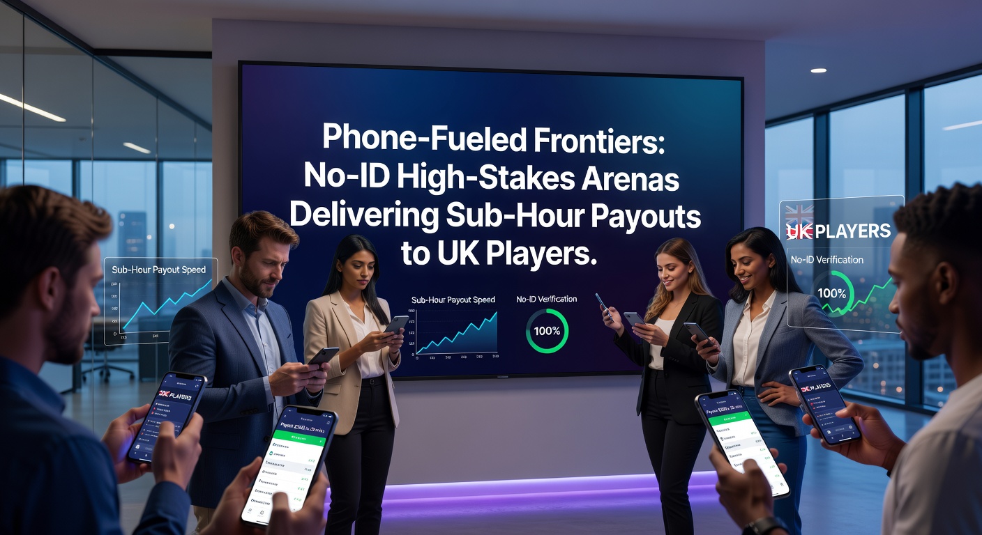 Dynamic screenshot of a casino payout confirmation screen showing sub-hour processing time via mobile wallet, with high-stakes win notification glowing
