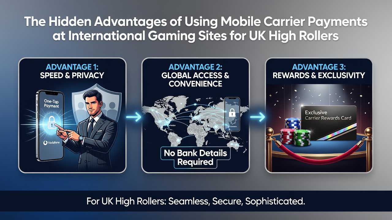 High-stakes gaming session funded via mobile carrier billing with instant balance update on screen